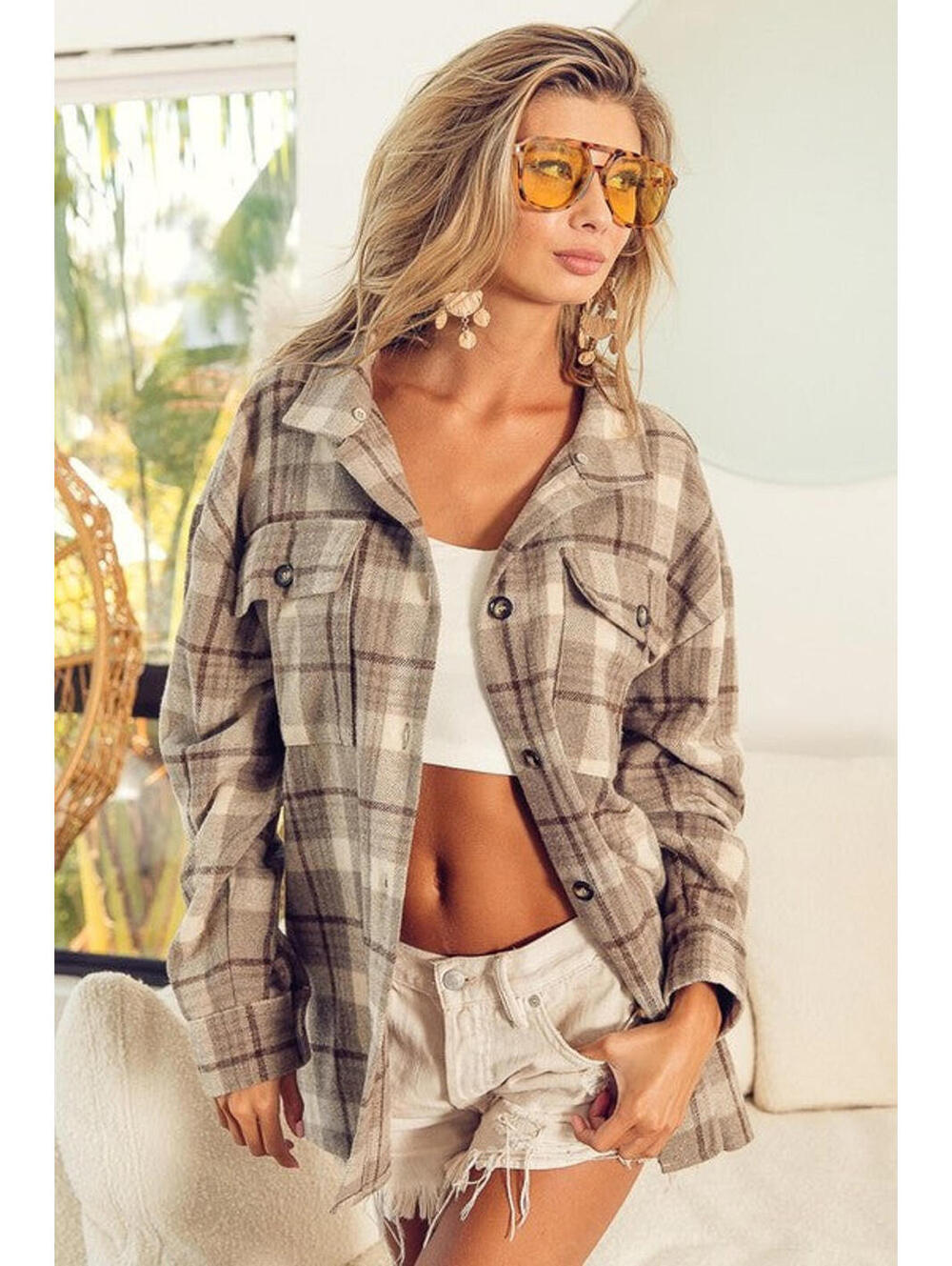 Hooded Flannel Mocha